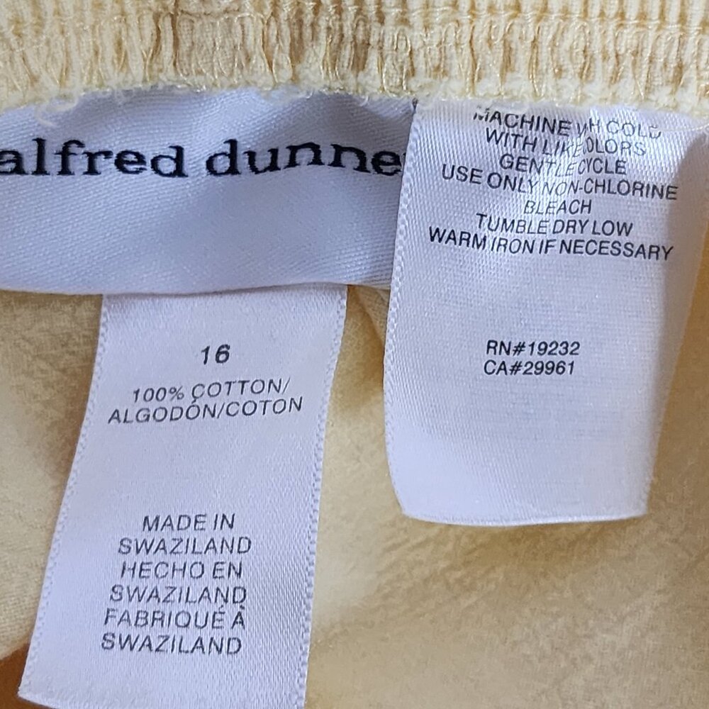 Alfred Dunner Yellow Umbrella Drink Embroidery Cotton Elastic Waist Pant Size 16 - Picture 14 of 16